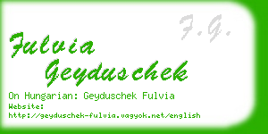 fulvia geyduschek business card